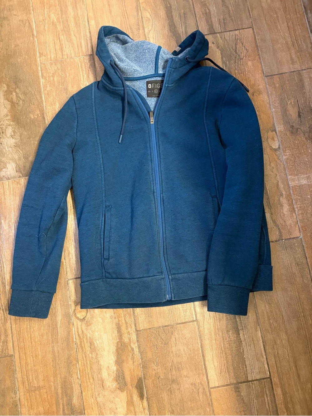 FIGS  Blue/Teal  Zip-Up Hoodie Sweater